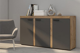 Chest of drawers RUMBA GRDL22 graphite/oak lefkas