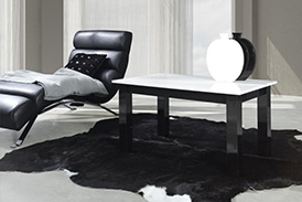 Coffee table T24 102x62 white gloss/black gloss