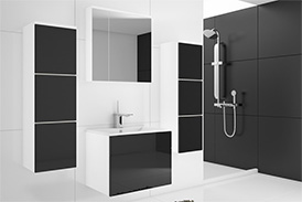 Bathroom furniture PORTO white/black gloss