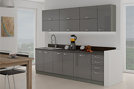 Kitchen set GREY VI 260 grey gloss