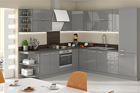 Kitchen set GREY VII 260/270 grey gloss