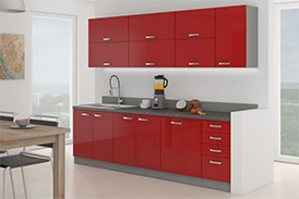 Kitchen set ROSE VI 260 red gloss/grey