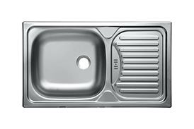 Inset sink, 1 bowl with drainboard 760x435